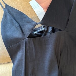 Zara linen Black Maxi Dress